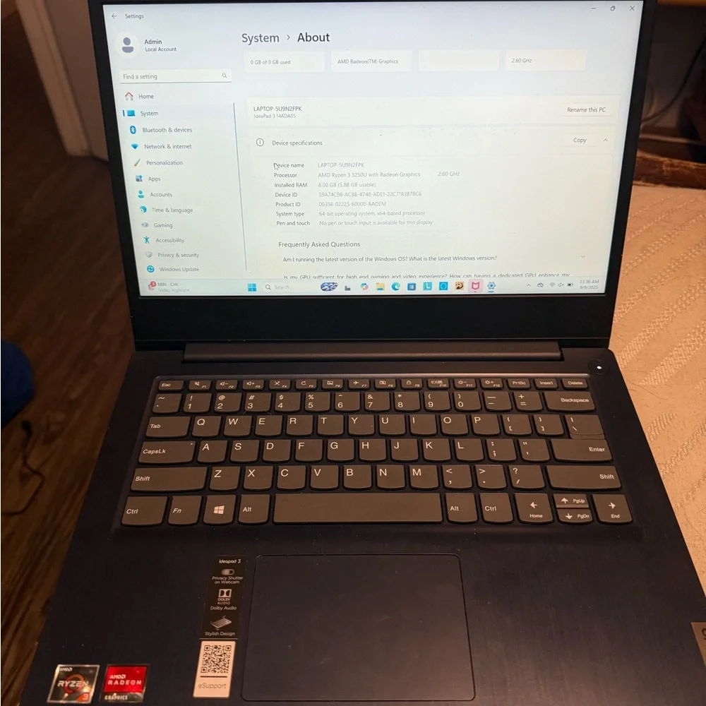 Lenovo ideapad3 Sleek Navy Laptop